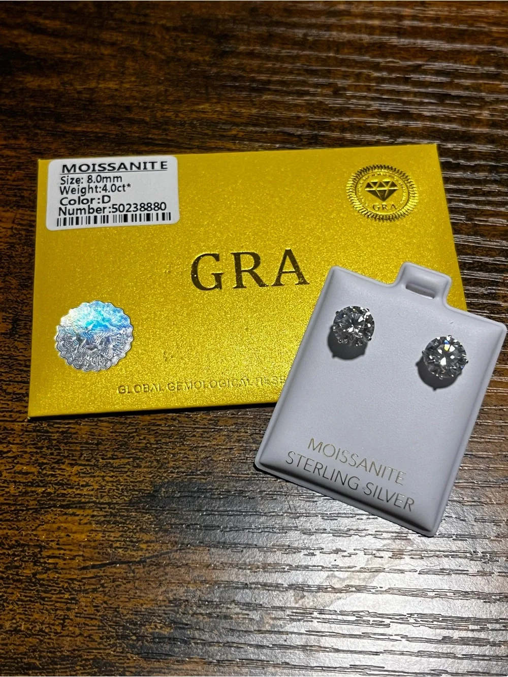 Moissanite Sterling Silver 925 Stud Earrings 4ct rainbow flash